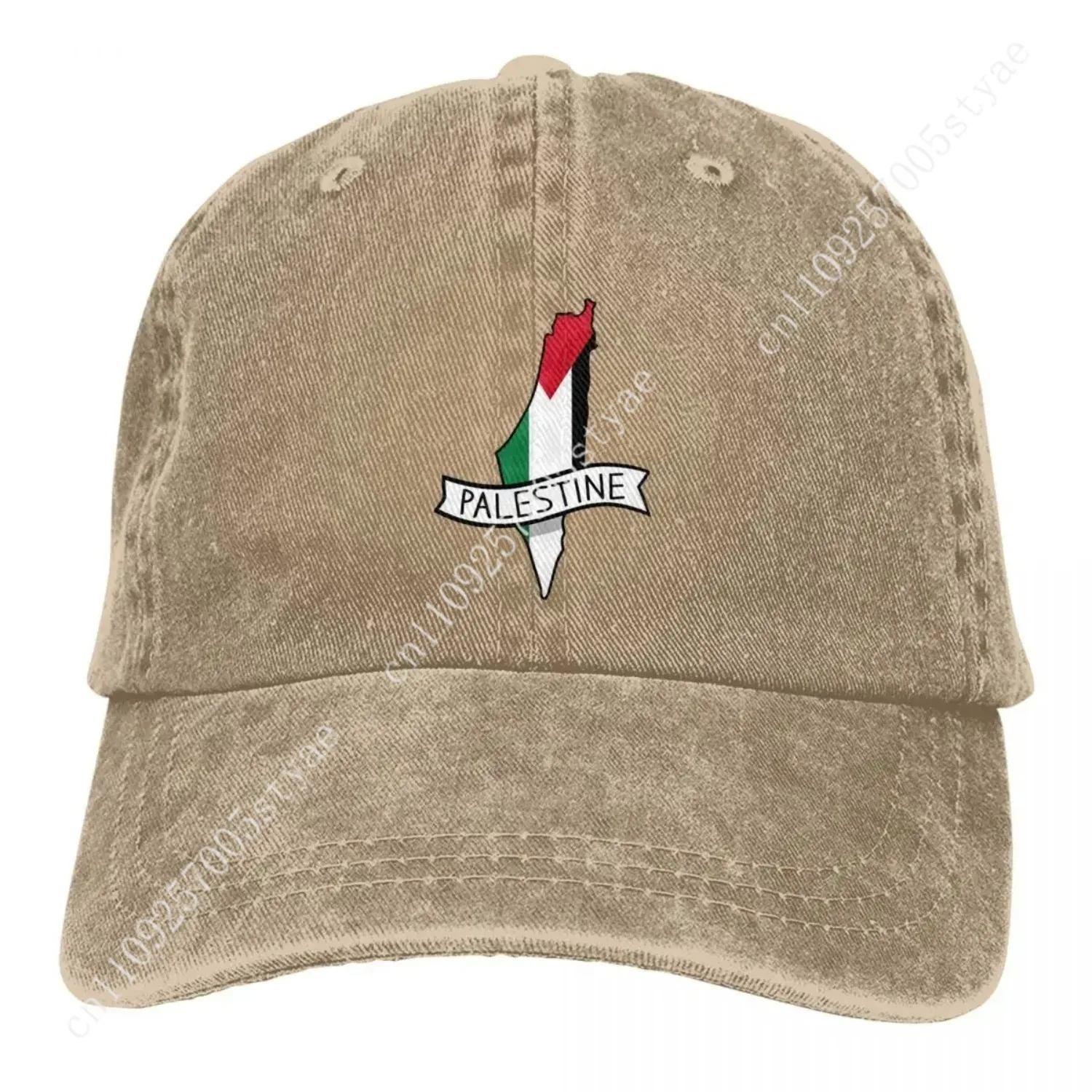 Palestine Flag Map Sticker Baseball Caps Casual Distressed Denim Washed Peace Snapback Cap for Men Women Activities Caps Hat