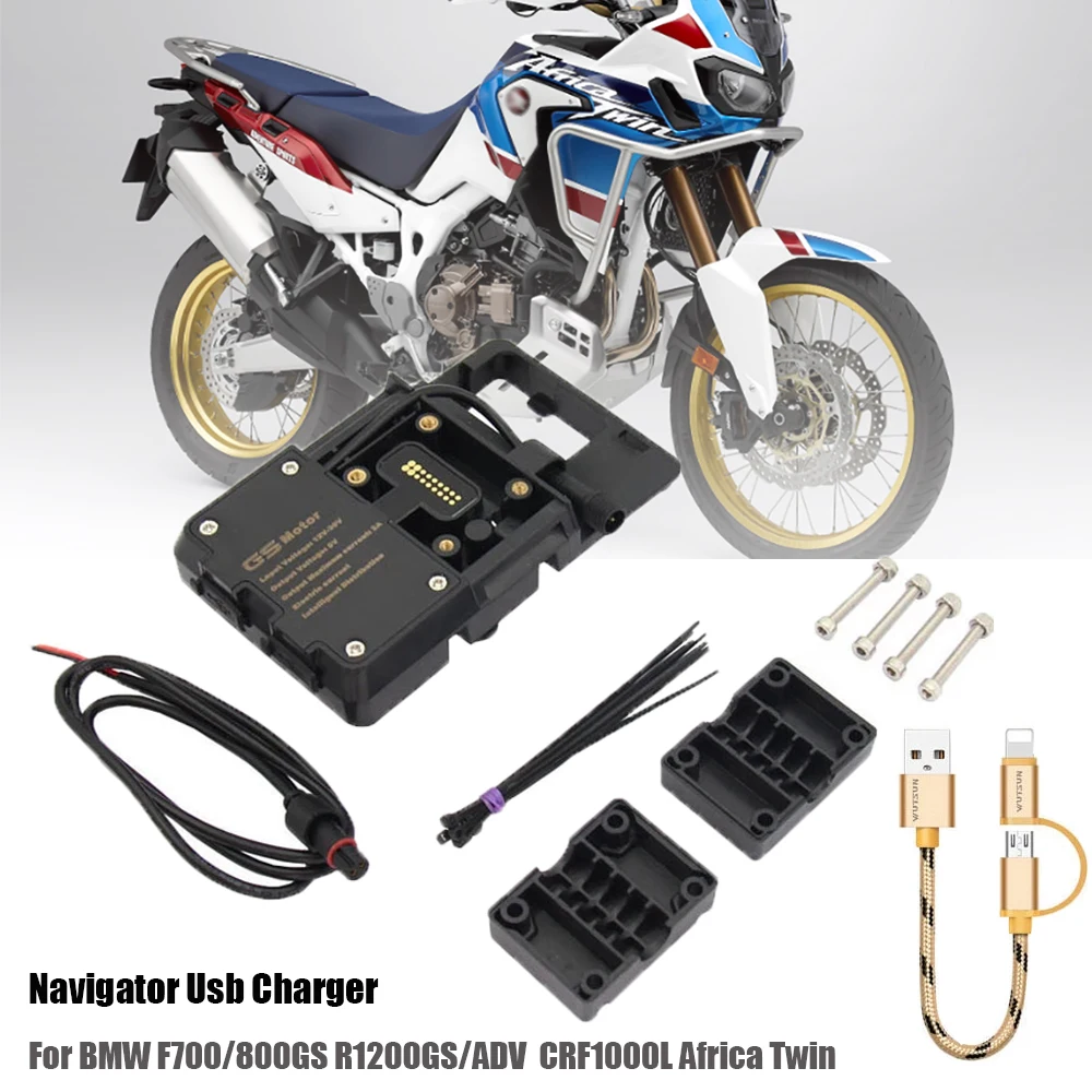 For BMW R1200GS Handheld GPS Navigator Usb Charger Motorcycle Phone Navigation Holder Africa Twin CRF1000L ADV 800GS