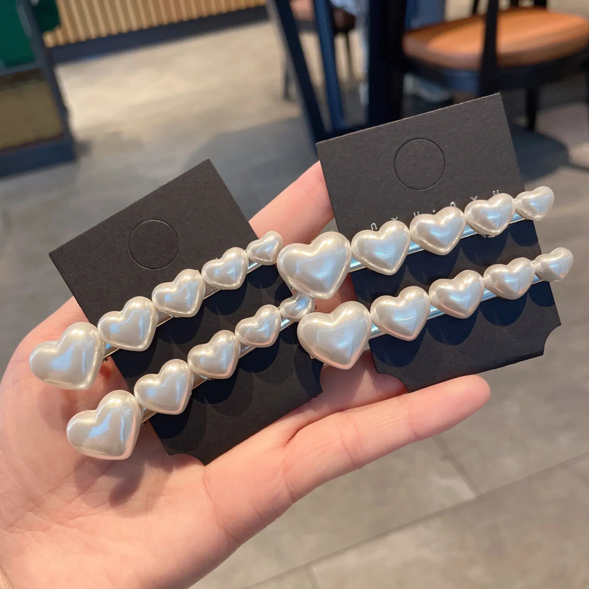 White Love Hairpins, High-end Duckbill Clips, Forehead Bangs, Girls Women Headwear Hair Styling Tools Accessories