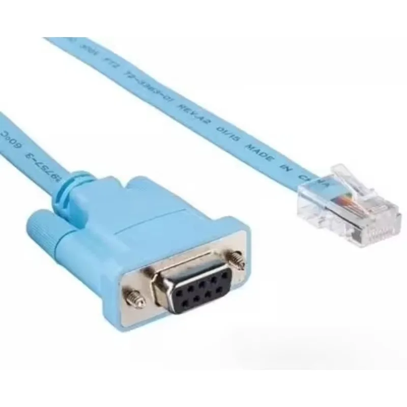 RJ45 To RS232 Serial Port Configuration Cable 2Pcs For Cisco Console COM Port 9 Hole Crystal Head