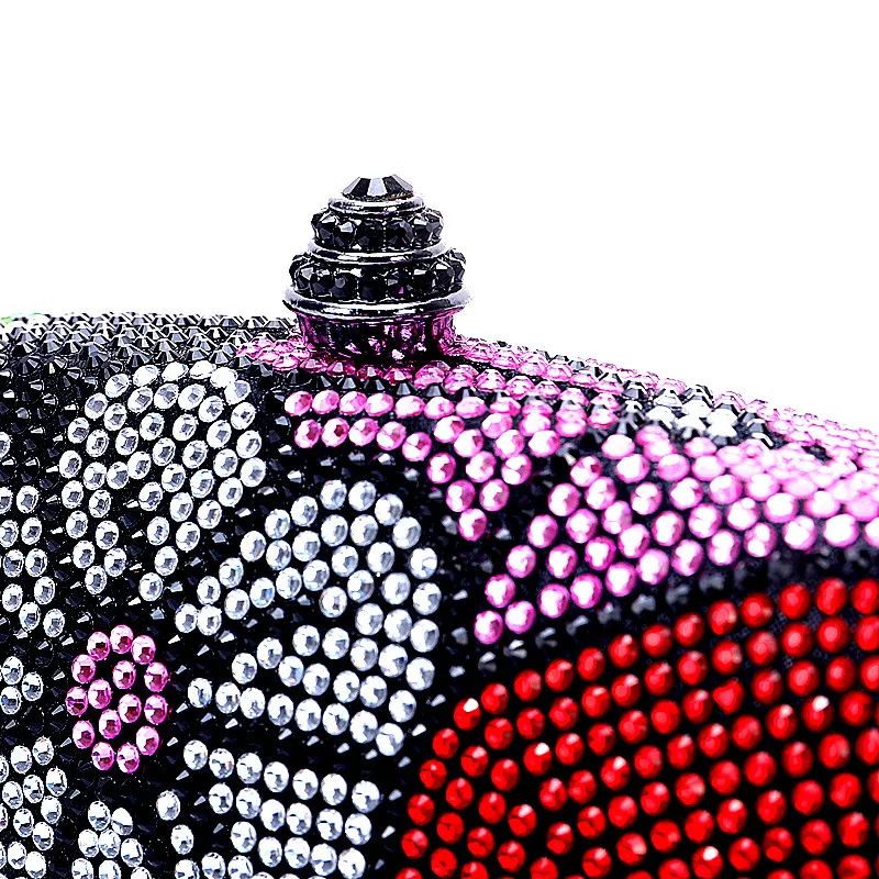 Factory Direct Gradient Pink Crystal Evening Bag Full Rhinestone Clutch Wedding Bride Party Prom Shoulder Handbag
