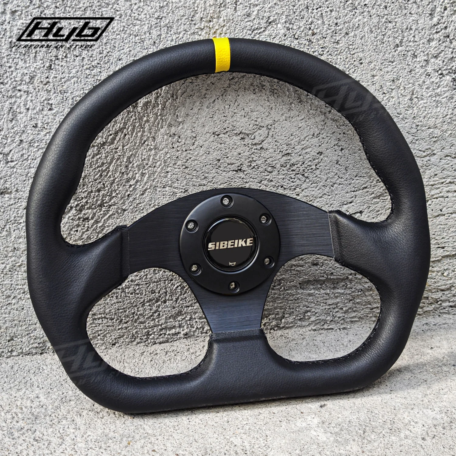 Volante deportivo en forma de D, accesorio Universal de cuero negro, 13 pulgadas, 320mm, para carreras y juegos, JDM