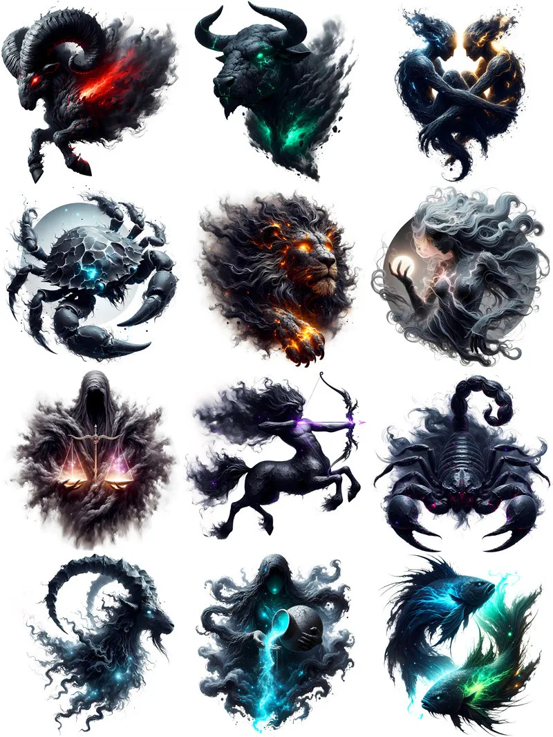 the twelve zodiac signs Stickers Crafts And Scrapbooking stickers kids toys book Decorative sticker DIY Stationery