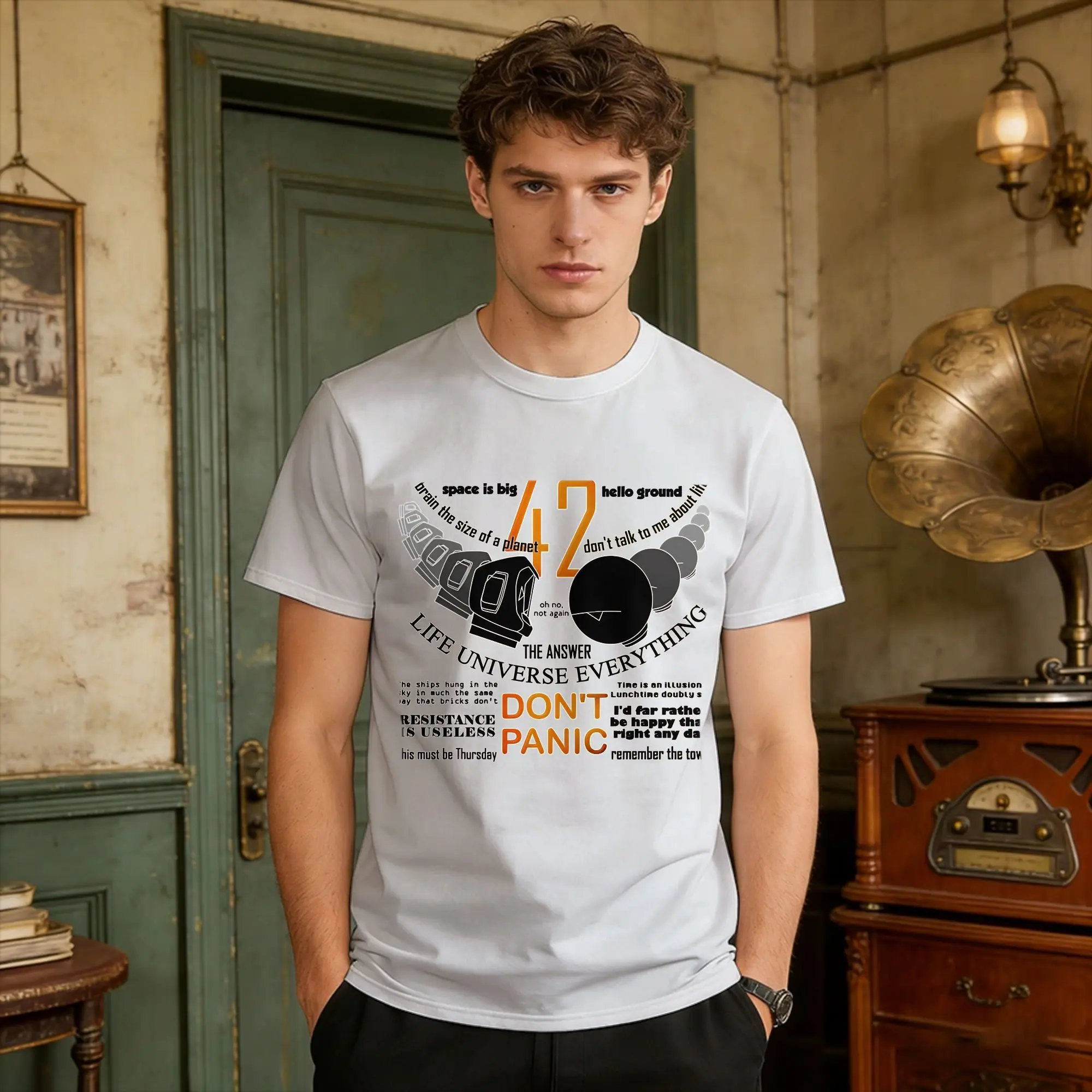 Answer To The Question T Shirt Summer Don'T Panic Cotton T Shirts For Men Printed Tshirt Short Sleeve Y2K Fun Top Tees