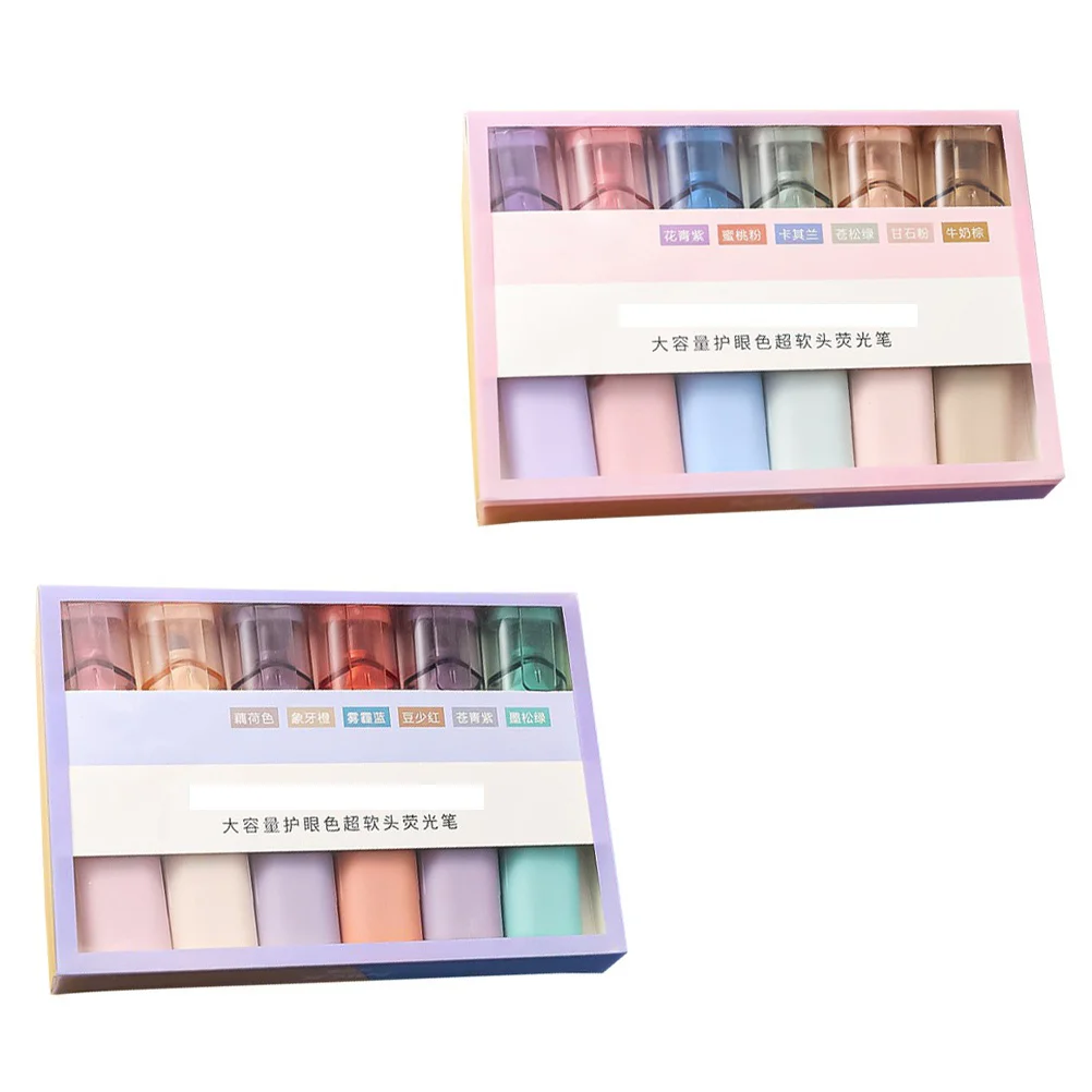 12 قطعة مجموعات هيغليغتر ألوان نابضة بالحياة حبر مانع للتسرب خفيف الوزن تصميم مدمج للطلاب المعلمين كاتب مشاريع فنية ذاتية الصنع