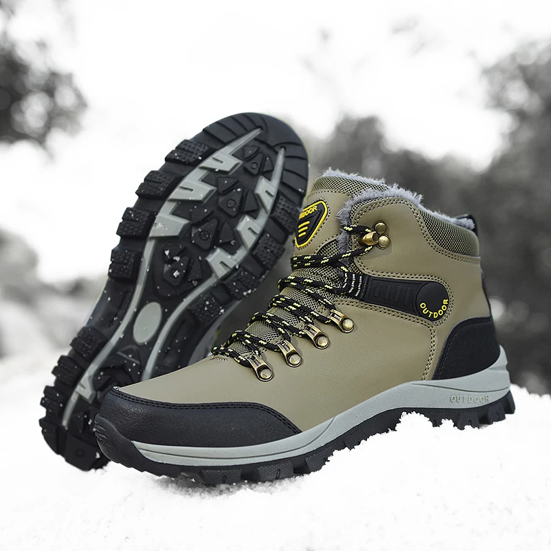 Men Casual Snow Boots Waterproof Warm Winter Shoes Men Hiking Boots Outdoor Mountain Climbing Sneaker Man  cotton shoes male