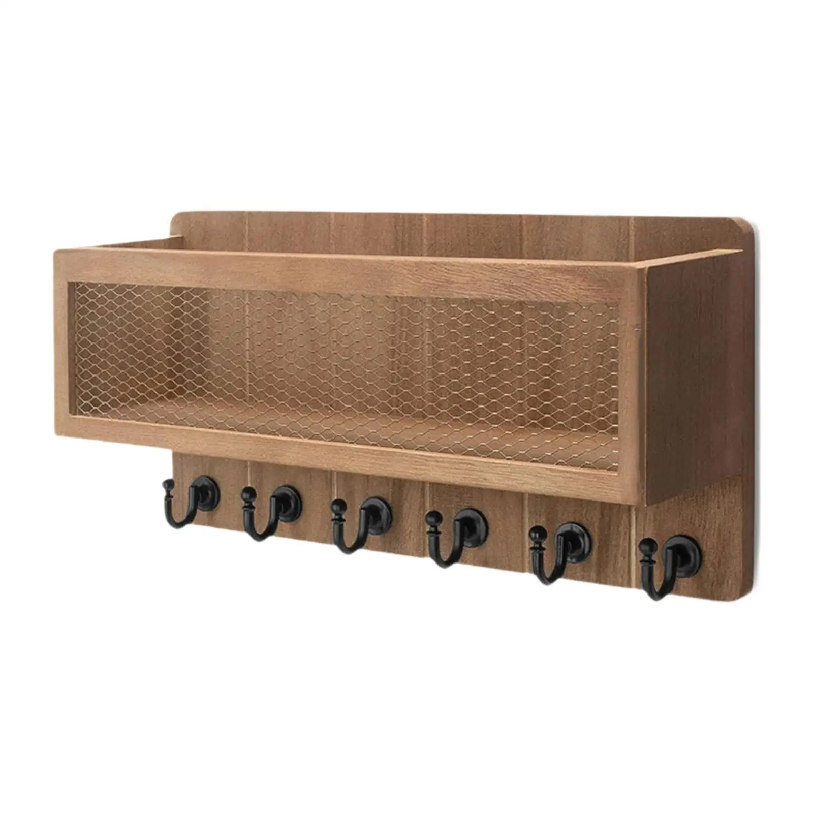 

Farmhouse Key Holder Key Hanger Wall Hanger Rack with Mail Storage Basket Wall