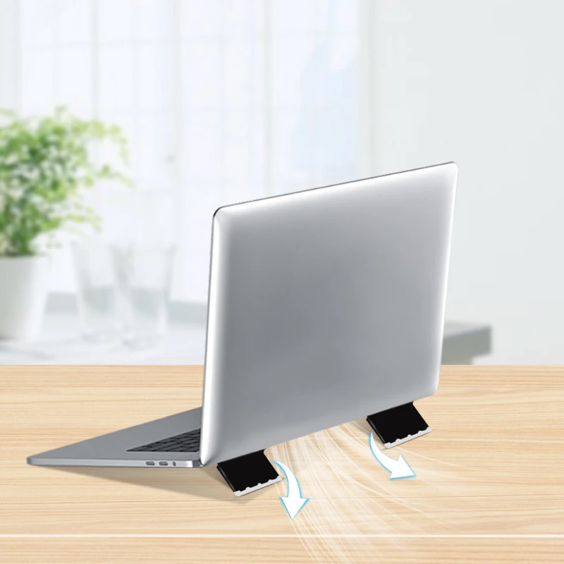 Laptop Invisible Bracket Desktop Adhesive Heightened Cooling Rack Tablet Computer Folding Portable Bracket Paste DesignEasyToUse