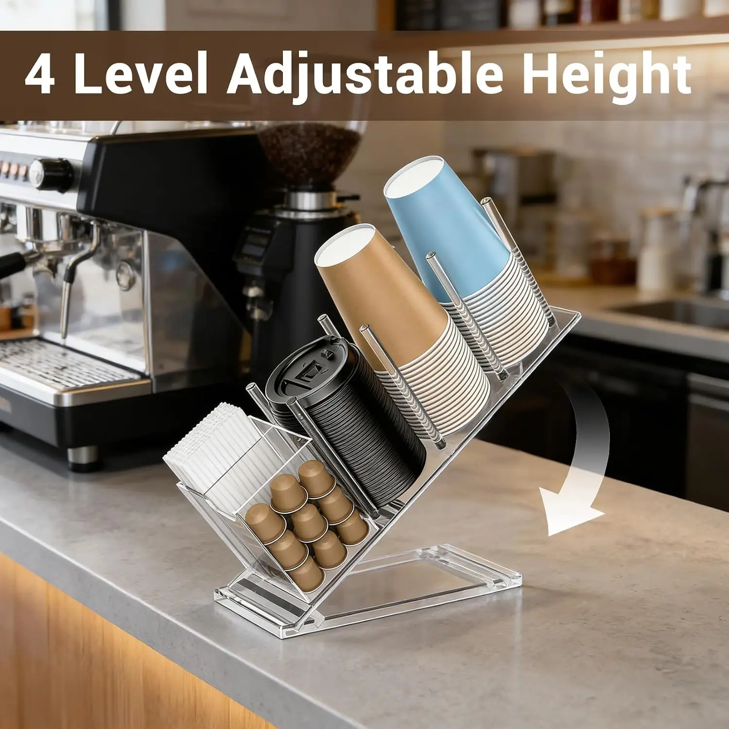 Garvee 1pcs Acrylic Transparent Coffee Capsule Holder - Acrylic Coffee Capsule Holder, Transparent Coffee Capsule Rack, Coffee Capsule Storage Organizer