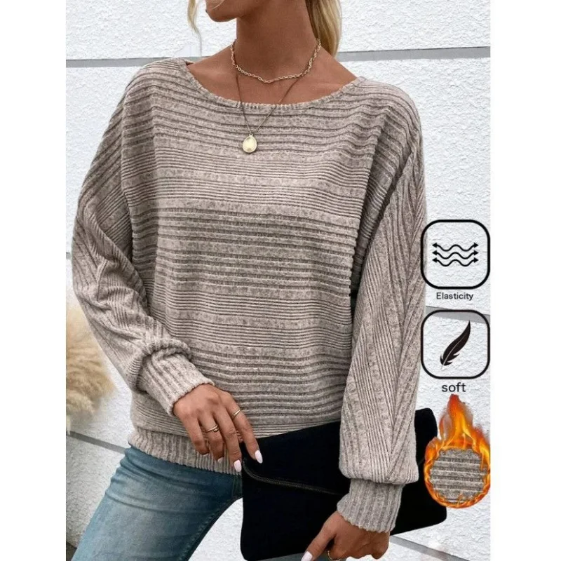 

European and American Spring and Autumn New Comfortable and Casual Long-sleeved Round Neck Splicing Pullover Top T-shirt Wo