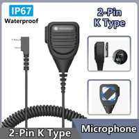 Microphone Speaker 2-Pin K Type Walkie Talkie Microphone Compatible With Baofeng UV-32 UV-25M Quansheng UVK6 TYT Two Way Radio