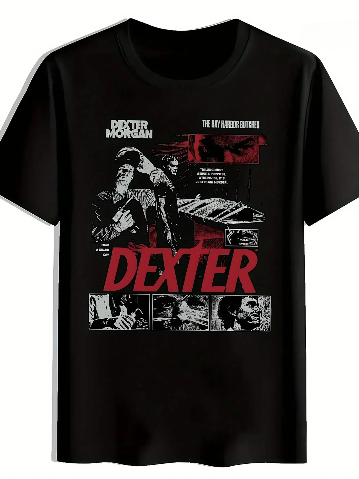 Dexter Morgan Bay Butcher Print Unisex T-shirt Summer Round Neck Short Sleeved T-shirt Casual Daily Top Men's Clothing