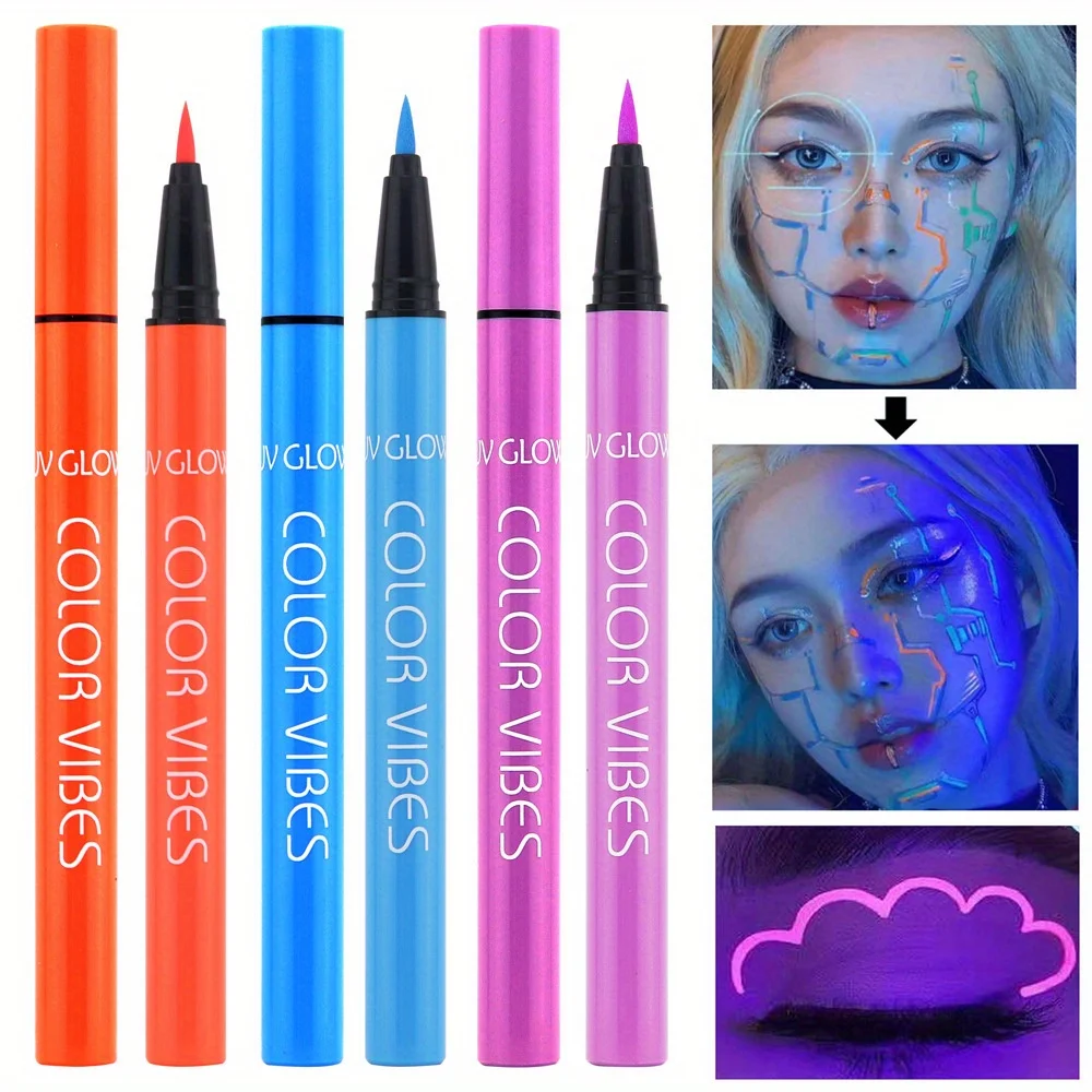 8 Colors UV Glow Neon Liquid Eyeliner Set Matte Waterproof Smudge-Proof Eye Makeup Pens With High Pigmentation For Vibrant Looks