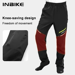 INBIKE Winter Men Cycling Pants Long Bike Pants Waterproof Anti-sweat Breathable Pockets Bicycle Trousers Riding Clothes QG202