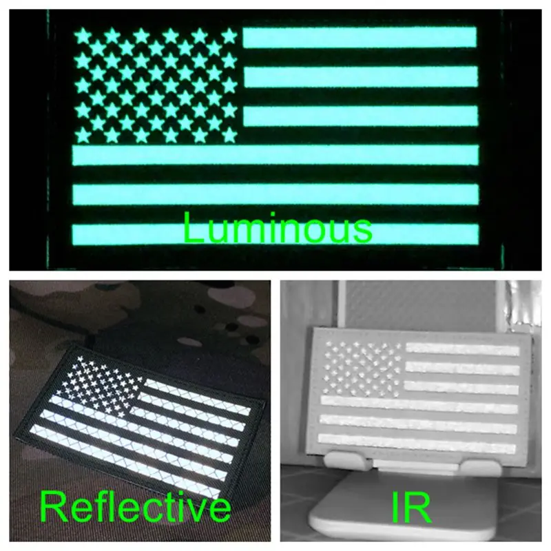 Multicam Laser Cut IR Reflection, Luminous Flag Patch, Sweden, Switzerland, Sweden, Germany, Portugal, Denmark, Flag Patch