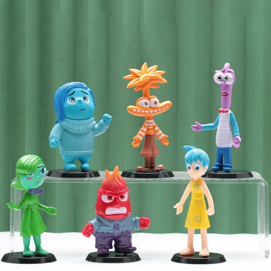 Nowa figurka akcji 8 cm z filmu Inside Out 2, postacie z kreskówki Radość, Strach, Zło, Smutek, Odgryz, Model lalki, figurki, prezent dla dzieci