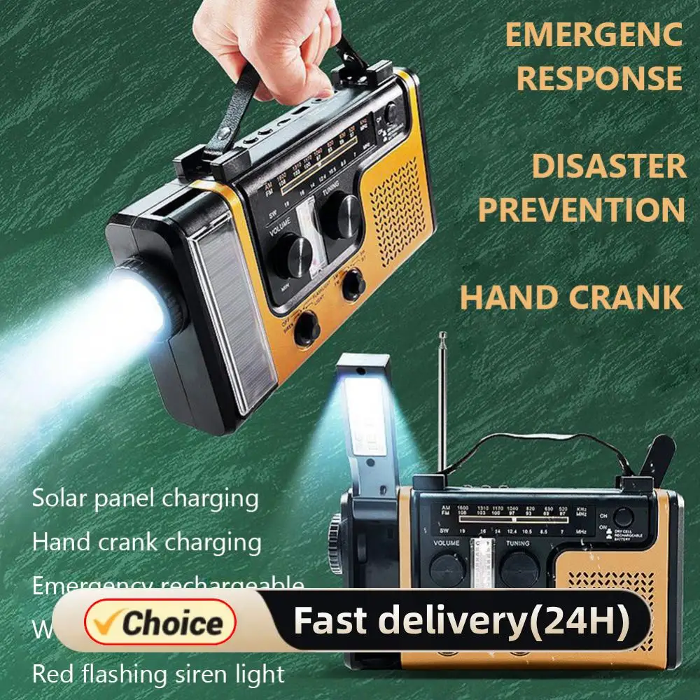 

AM FM SW Солнечное аварийное радио SOS-сигнализация Bluetooth-совместимое радио с рукояткой Светодиодный фонарик USB-зарядка для кемпинга на открытом воздухе