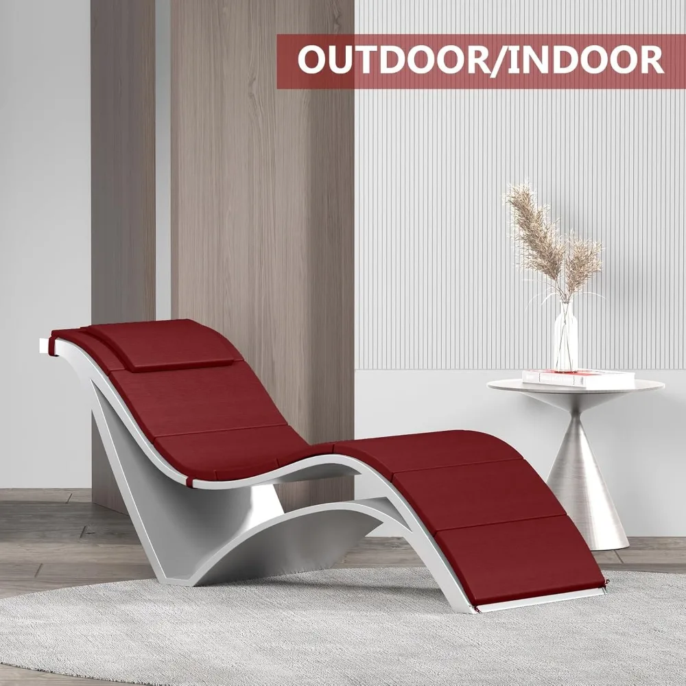 وسائد استرخاء قابلة للطي في الهواء الطلق مع مسند للرأس، وسائد بديلة مقاومة للطقس والبهتان لكراسي الفناء