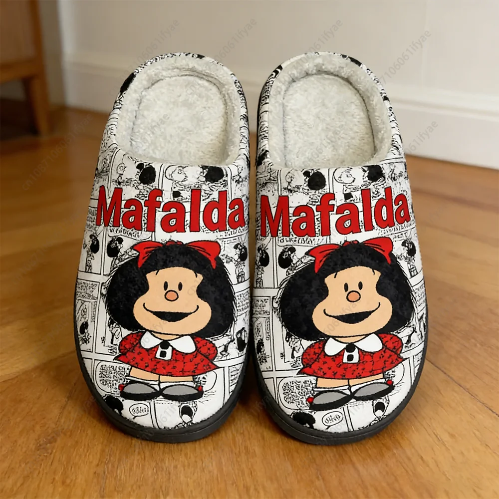 

Hot Cartoon Mafalda Home Cotton Slippers Mens Womens Teenager Fashion Plush Bedroom Casual Keep Warm Shoes Tailor Made Slipper