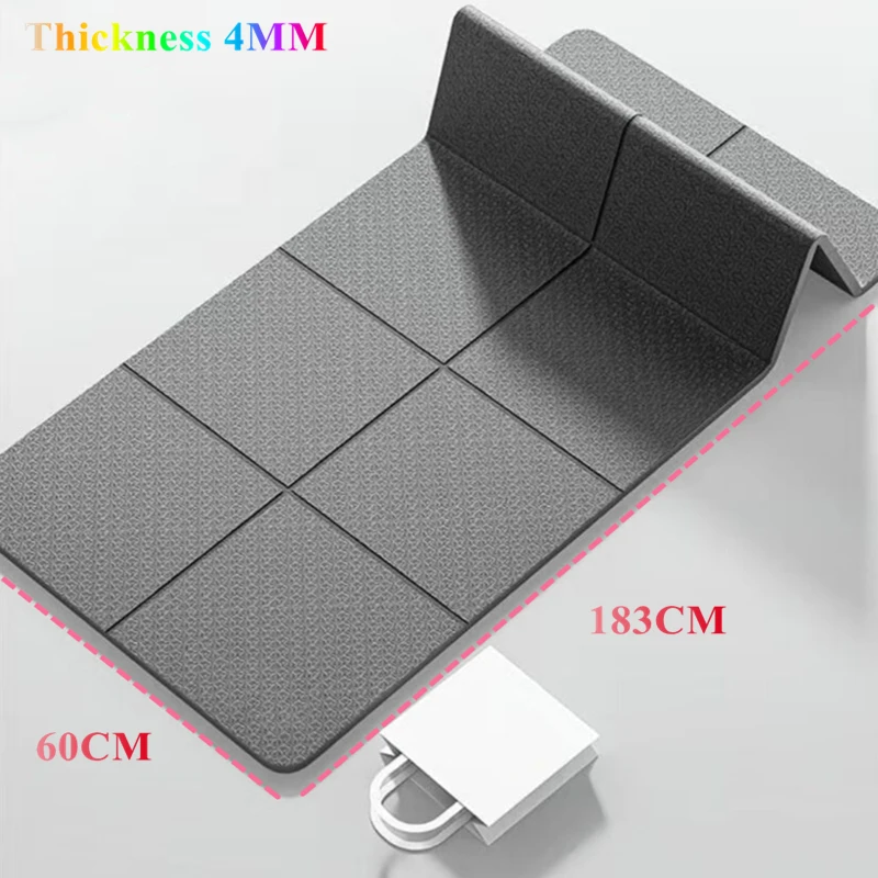

Foldable 183x60x0.4cm Yoga Mat Easy Storage Travel Yoga Pilates Floor Mat Thick Non-slip Fitness PVC Home Exercise Floor Mat
