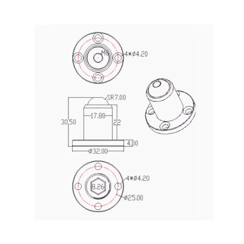 Universal arbitrary stop joint ball damping ball joint ball joint torque gimbal cushion stop torque adjustable