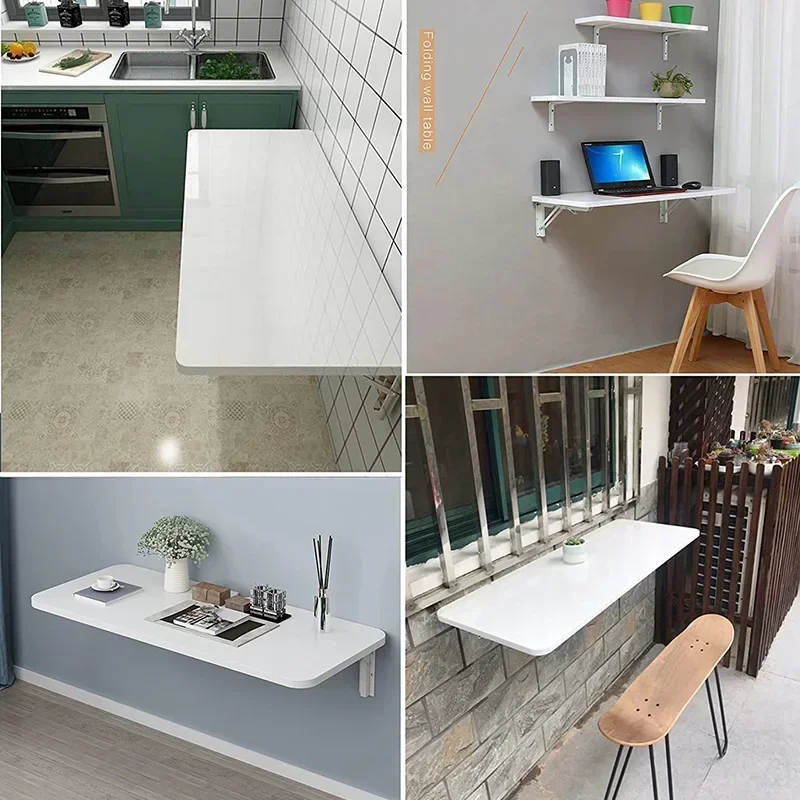 Useful Wall Hanging Folding Table Dining Computer Learning Note Desk Kitchen Furniture Bedroom Kids Study Apartment Save Space