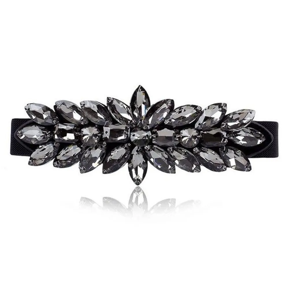 Shiny Crystal Stretch Waist Belt Large-Grain Rhinestone Elastic Waist Belt Sparkly Exaggerated Ornate Style Waist Cincher Daily