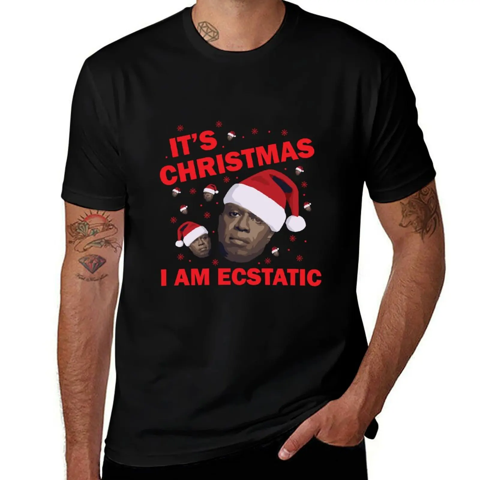 Captain Holt It is Christmas I Am Ecstatic Christmas Sweater T-Shirt Casual Everyday Short Sleeve T-Shirt