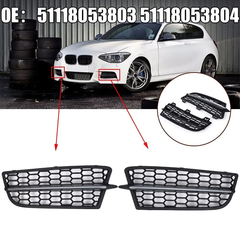 

Left Right Front Bumper Fog Light Grille Grill Cover For BMW 1 Series F20 F21 2011 2012 2013 2014 2015 51118053803 51118053804