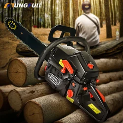 5000W Gasoline Chainsaw 2-Stroke Chainsaw Machine 20inch High Power Logging Chainsaw Cutter Arboriculture Cutting Machine 68CC