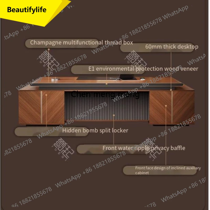 X188 Storage Luxury Office Desks Asthetic Manager Computer L Shaped Executive Desk Corner Modern Escritorios Home Office