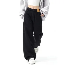 Black Baggy Jeans Women Y2K Harajuku Hippie Korean Oversize Wide Leg Denim Pants Female Casual Kpop Streetwear Trousers