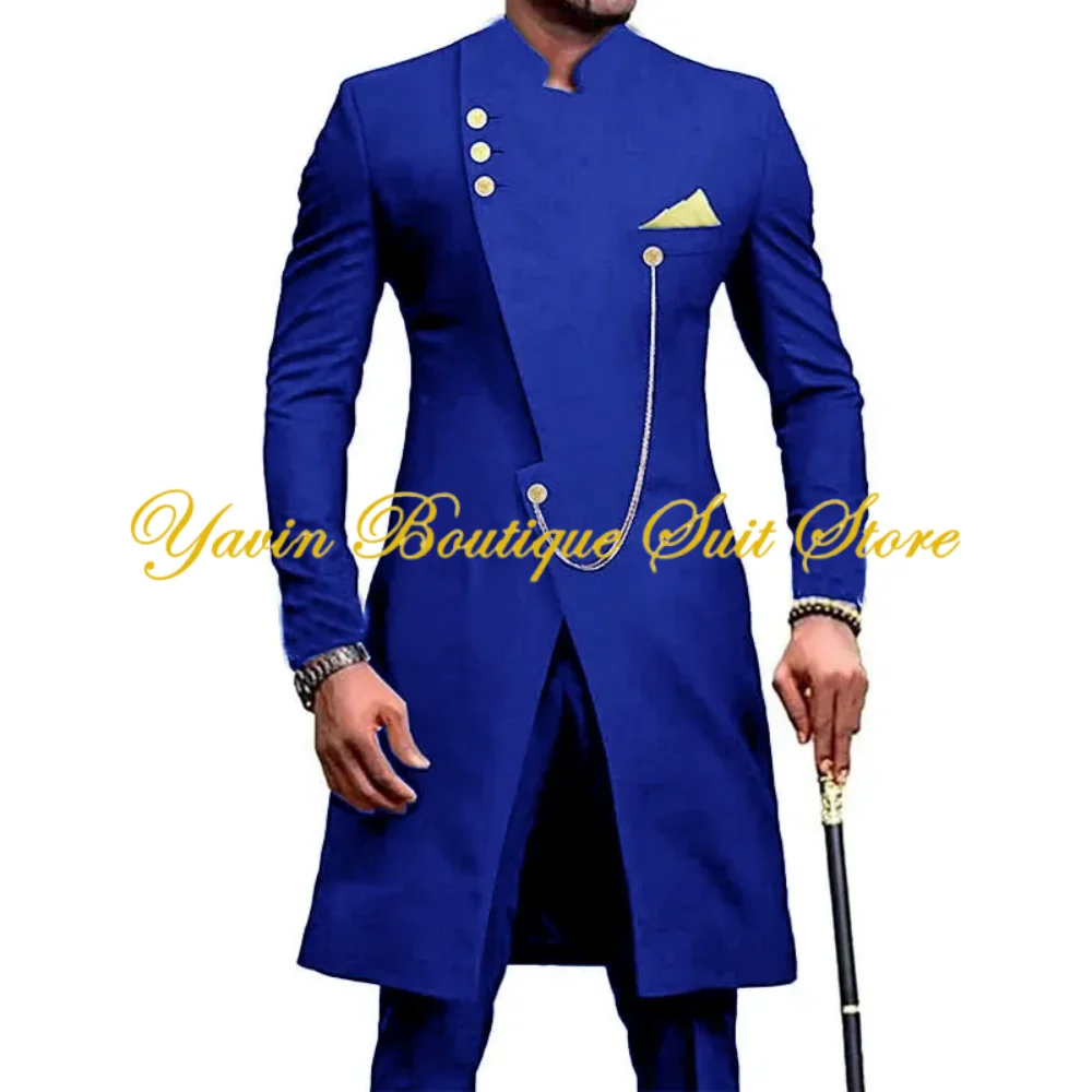 

Formal Men's Suit 2 Piece Set Single Breasted Jacket Pants Wedding Groom's Tuxedo Long Blazer Dinner Party Man Suits