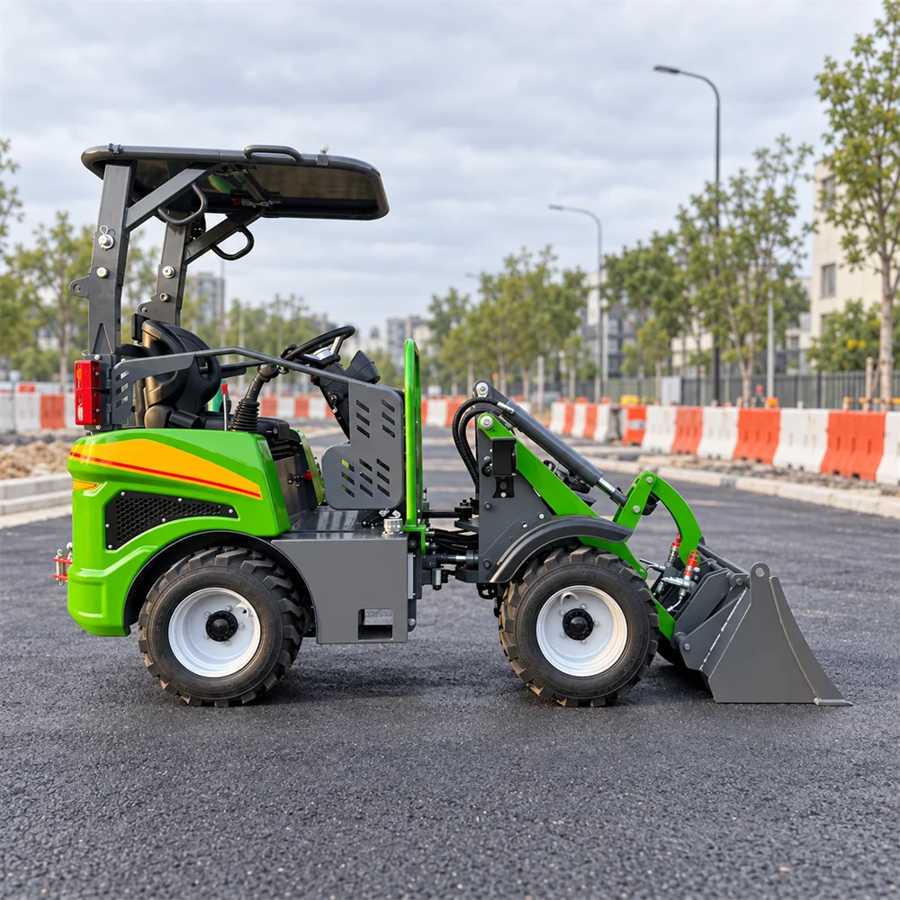 Small Electric Front Loader with 0.6 Ton Rated Load, 2175mm Maximum Lift Height and Hydraulic Steering for Municipal Maintenance