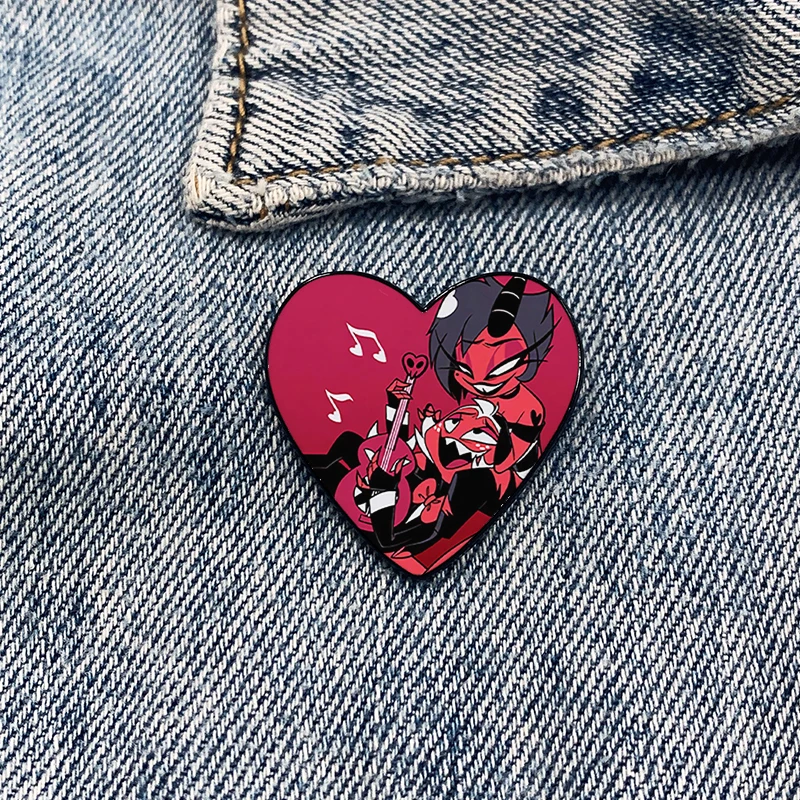 millie x moxxie Heart-shaped Pin Funny Brooches Shirt Lapel teacher Bag Cute Badge Cartoon pins for women