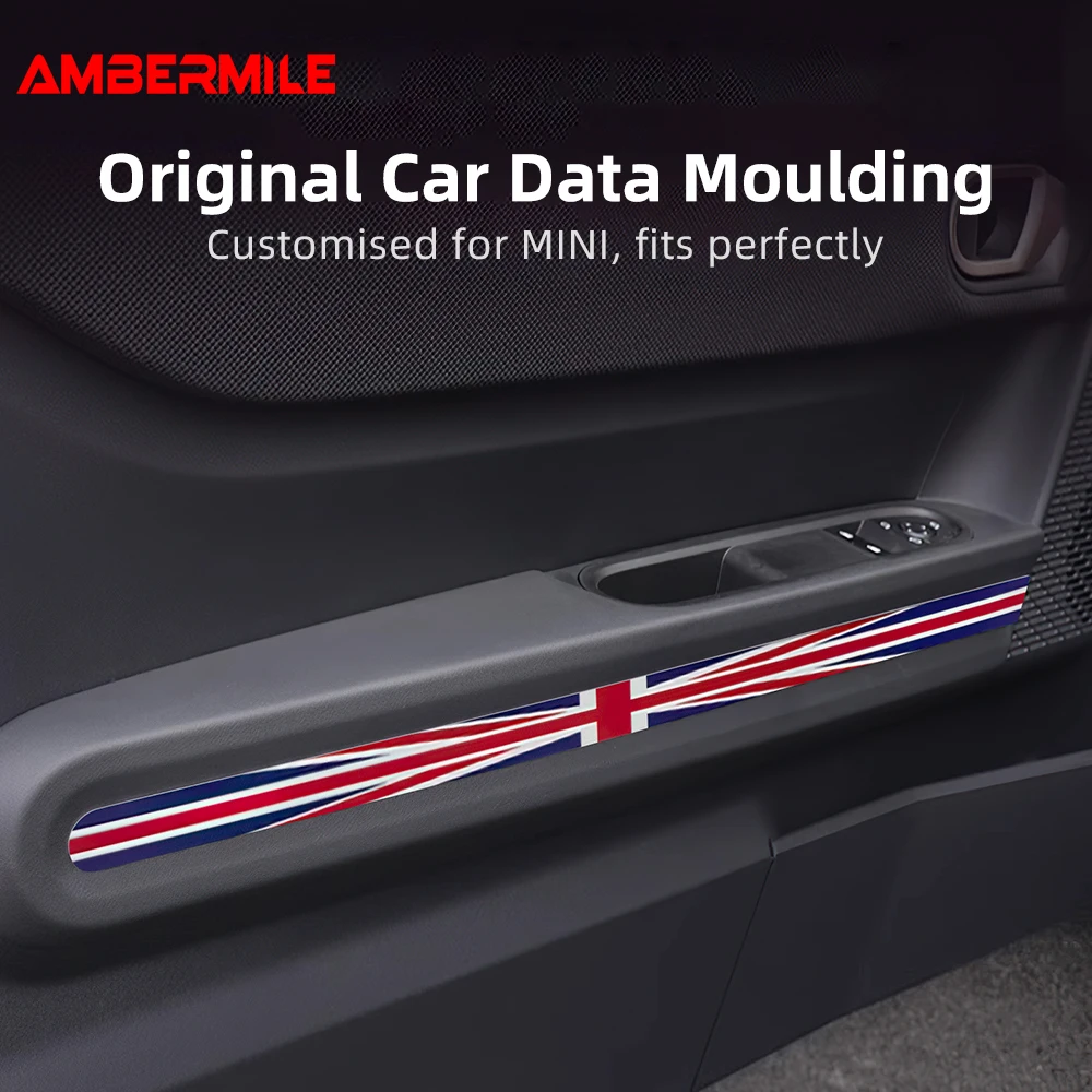Car Armrest Box Side Stripe Sticker For BMW Mini Cooper S F65 F66 2024 2025 PU Leather Car Interior Decoration Accessories