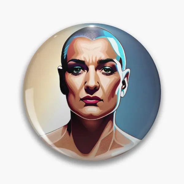 Painting Of Sinead O Connor  Soft Button Pin Creative Metal Badge Hat Cute Lapel Pin Lover Jewelry Clothes Gift Cartoon Women