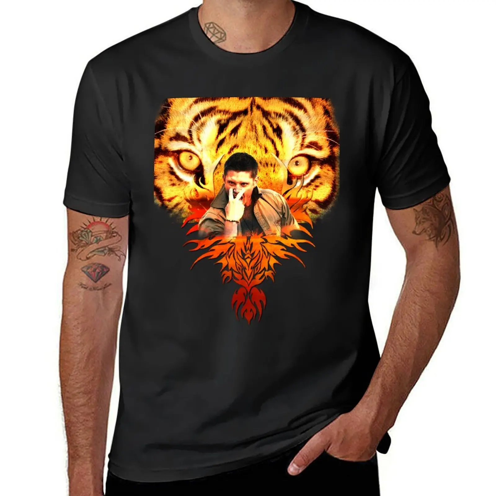 Jensen's eye of the tiger T-Shirt Short sleeve tee summer clothes customs vintage fitted t shirts for men