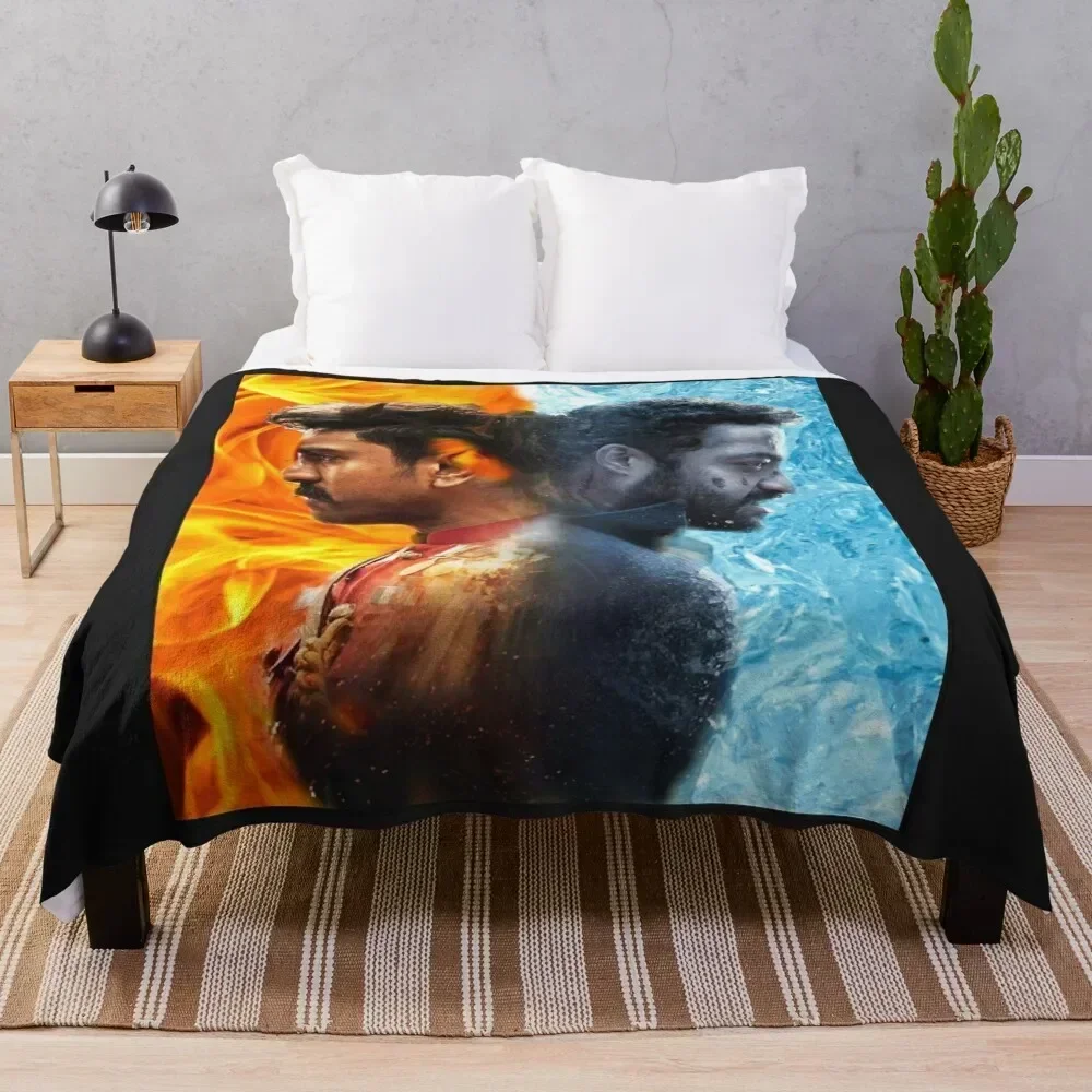

rrr full movie RRR Poster Throw Blanket Bed covers blankets and throws Blankets