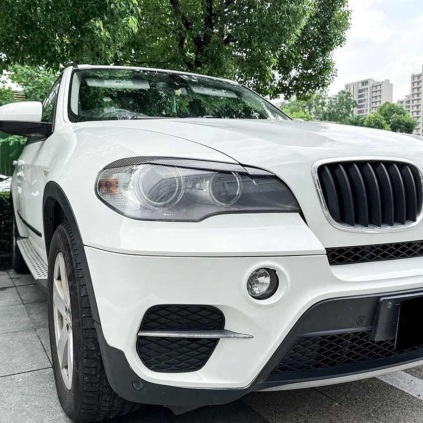 GEFENSI For BMW X5 E70 2008 2009 2020 2011 2012 2013 Headlight Eyebrow Eyelid Trim Lamp Cover Sticker Car Accessories