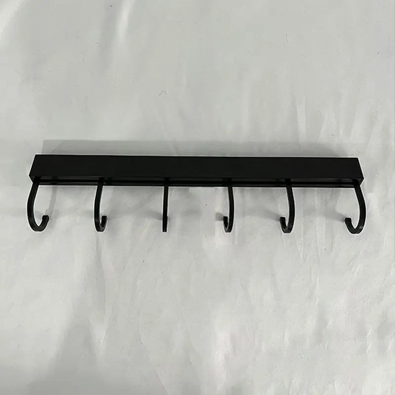 1pc Wall-mounted Shelf Space Aluminium Multifunctional Hooks Pot Lid Knife Rack Storage Rack Free Of Holes