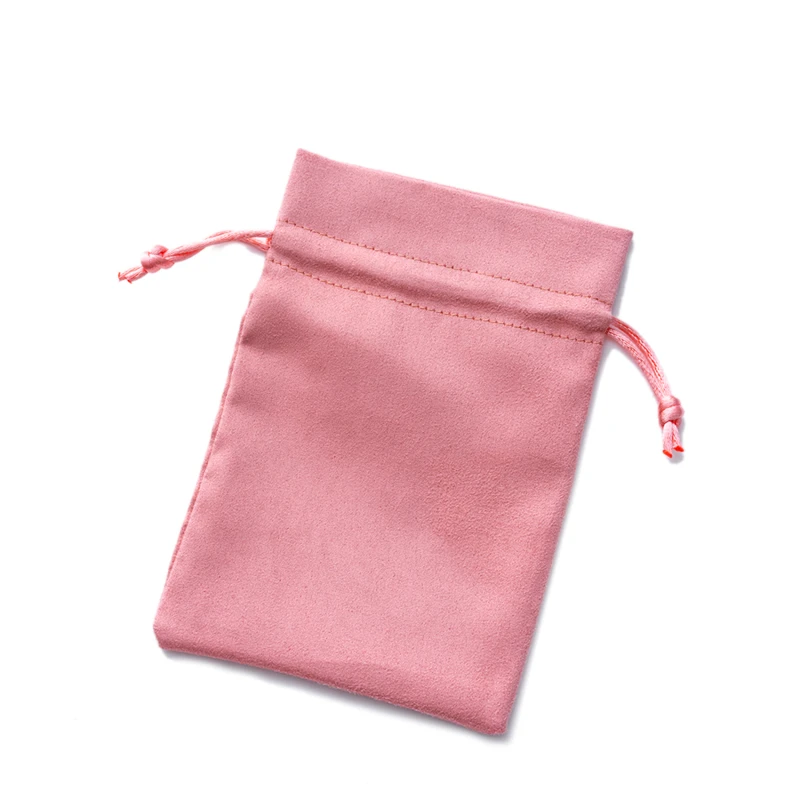 10 pçs sacos de cordão bolsas de jóias para presente favores de casamento colar brincos sacos de armazenamento de jóias sacos de bolso de veludo rosa