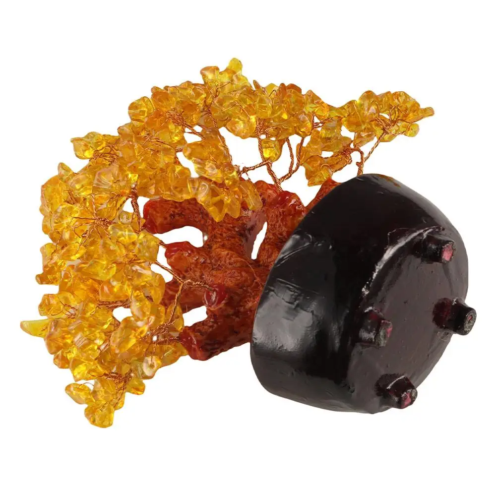 

Sculpture 18cm Lucky Money Tree Tabletop Decor Artificial Feng Shui Tree Statue Gift Fortune Tree Bonsai Wealth