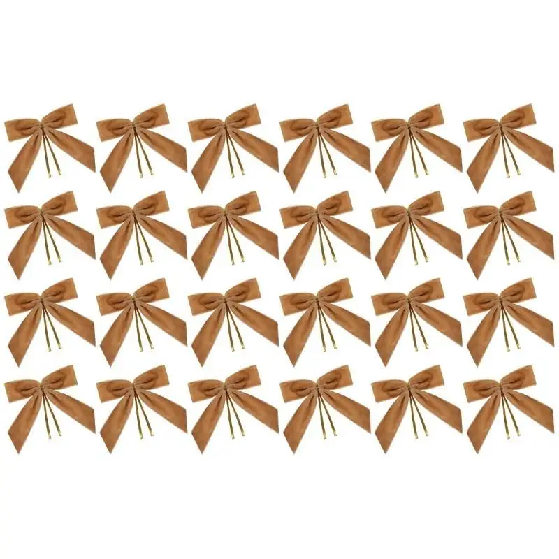 E8BD 24pcs/Pack Christmas Velvets أقواس قمادة أنيقة قلادة الفراشة