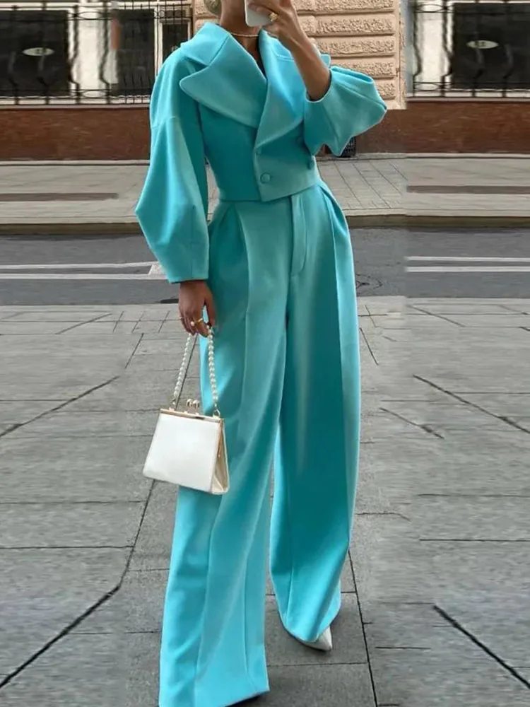 Ensemble deux pièces épais et chaud pour femme, nouvelle veste décontractée à Double boutonnage, tenue de bureau, tempérament élégant, pantalon Long, automne et hiver
