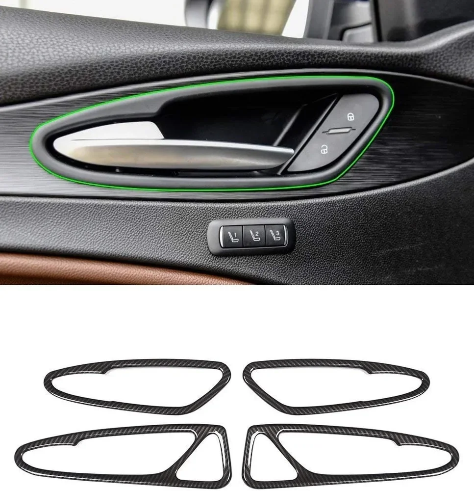 

Для Alfa Romeo Stelvio 2017-2019 ABS пластик из углеродного волокна стиль внутренняя дверная ручка автомобиля отделка рамки