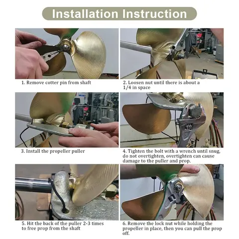 클램프 인보드 프로펠러 풀러, 스키, 웨이크보드, 서핑 프로펠러와 호환되는 샤프트, 실용적인 쉬운 작동, 3/4 
