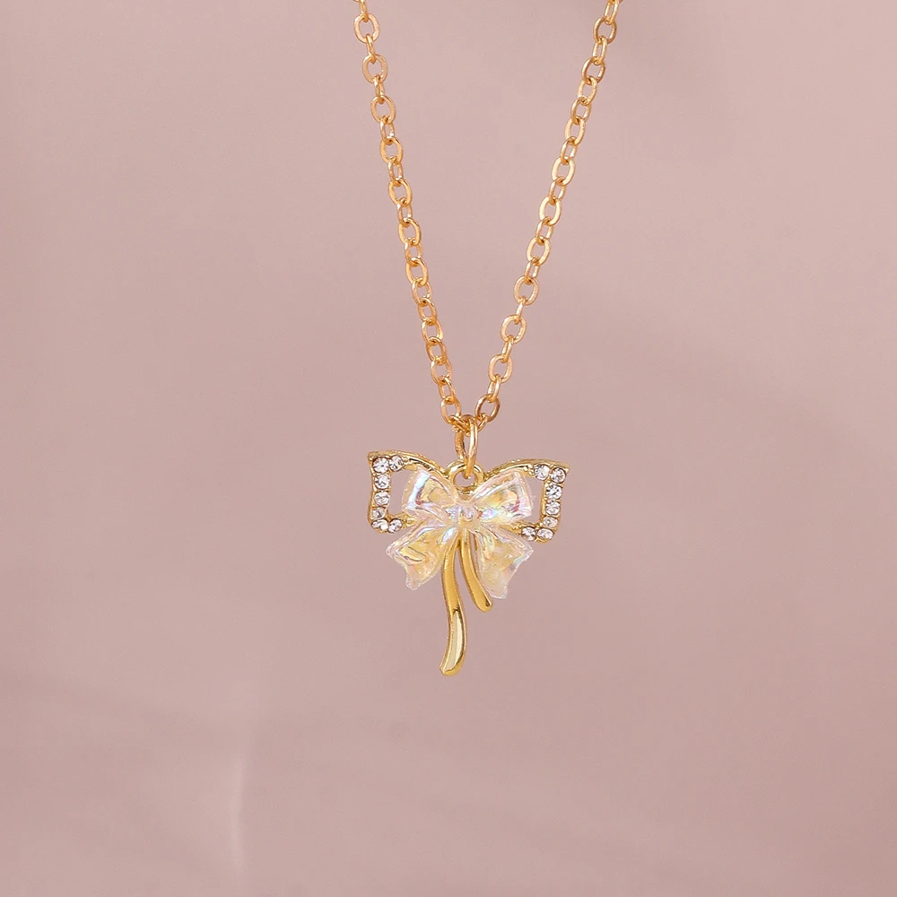 Aihua Gold Farbe Y2K Kristall Tier Herz Halskette Kpop Schlüsselbein Kette Halsketten für Frauen Mädchen Neue Trend Party Schmuck Geschenke – Detail 14