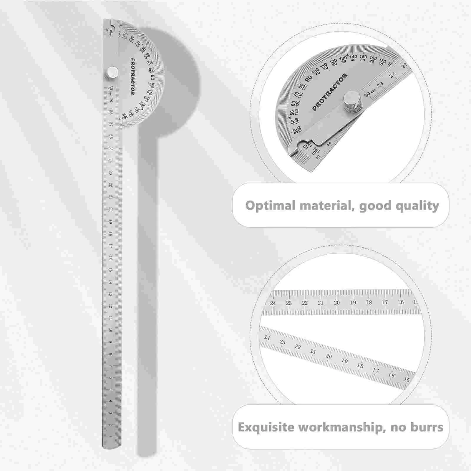 Protractor Carpentry Tool Angle Measure Stainless Steel Bevel Setting Two-arm Ruler Finder Rotating Woodworking Goniometer Head