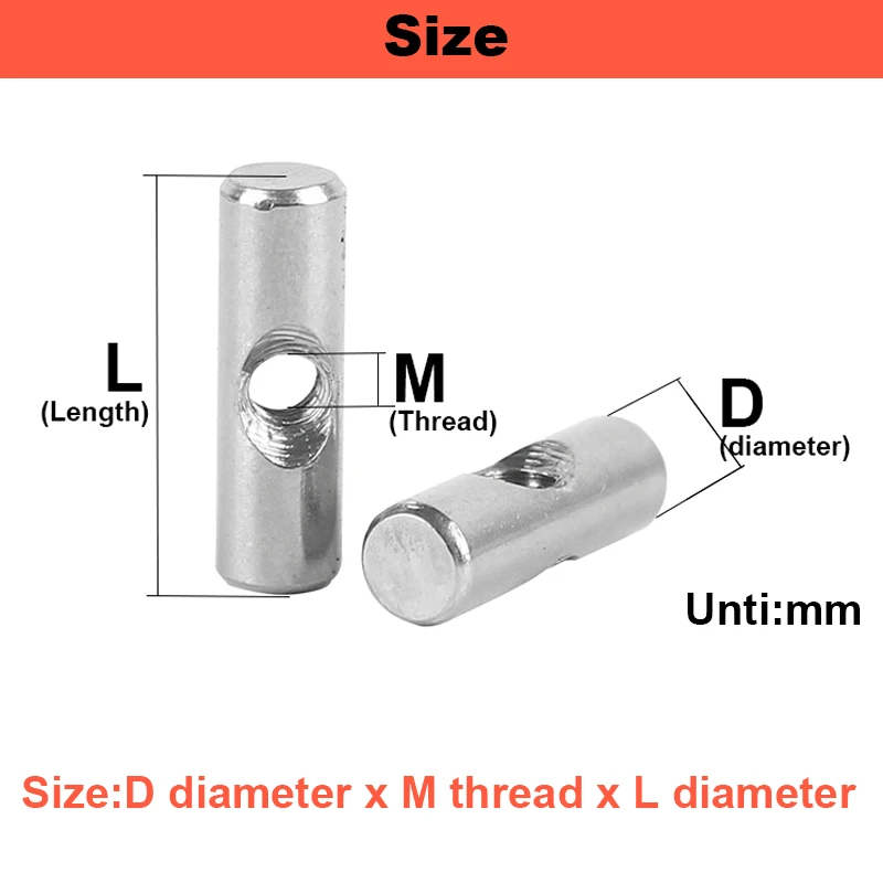 M4 M5 M6 304 Stainless Steel Hammer Nut One-word Thread With Hole Cylindrical Positioning Pin Embedded Connection Nut 5pieces